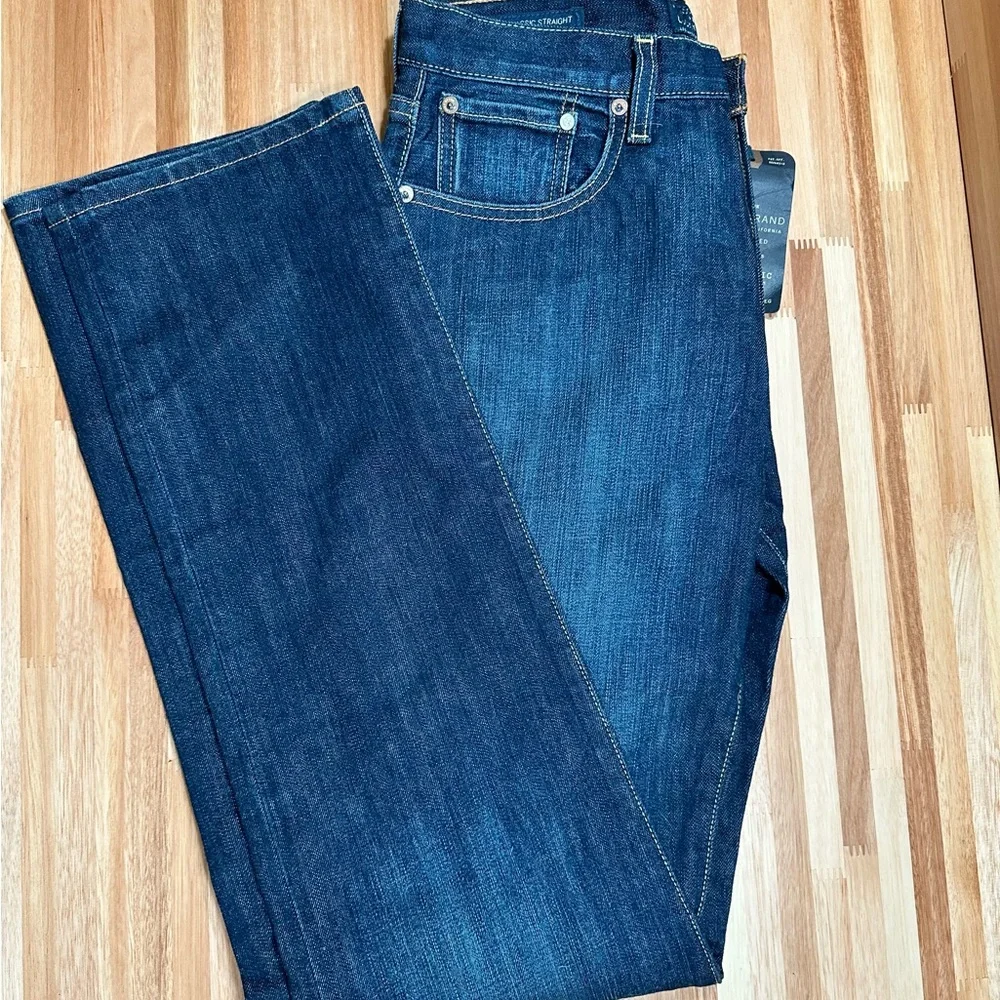 NWT Men’s Lucky Brand W 29 L 34 Dark Blue Jeans - Picture 2 of 7